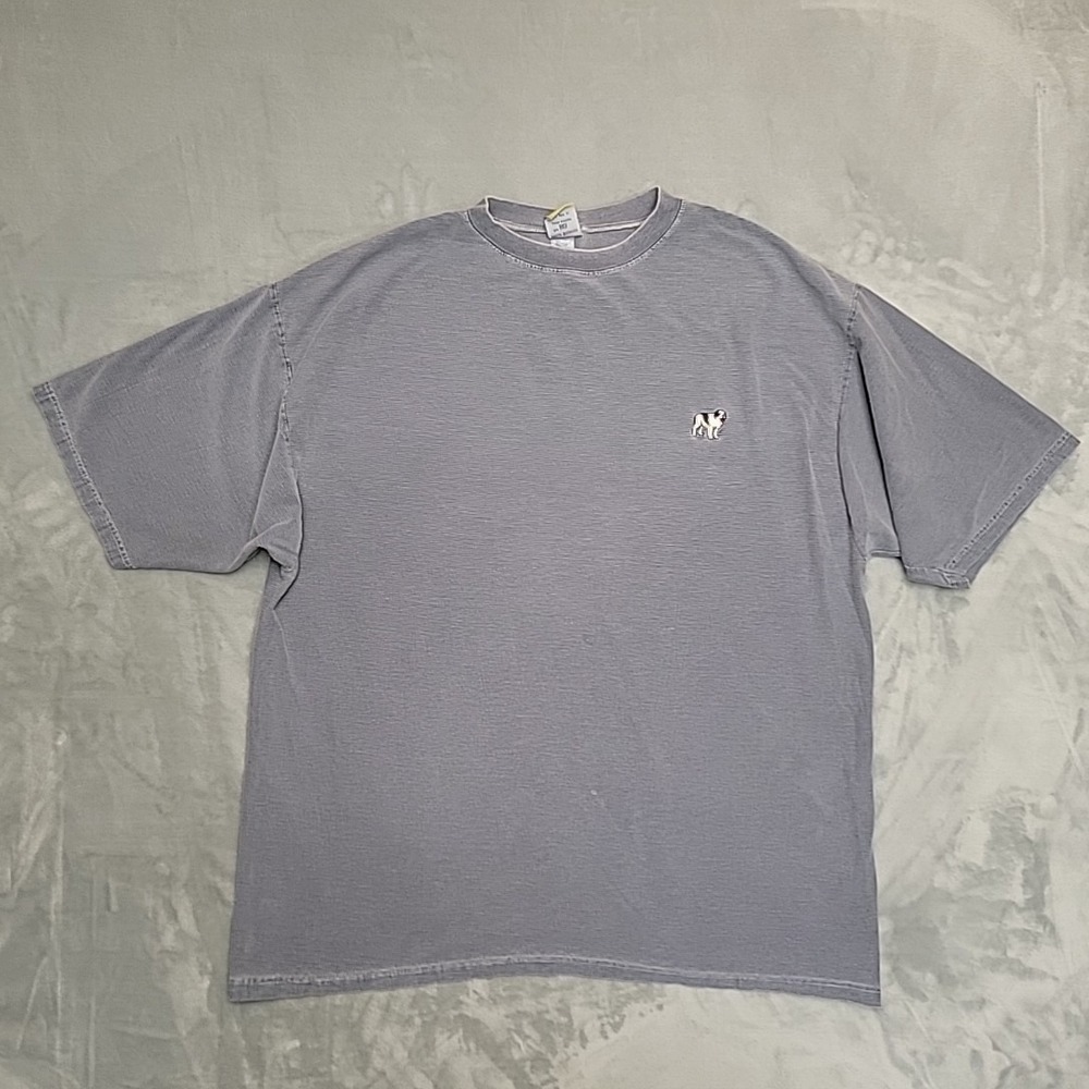 VTG Big‎ Dogs Ribbed Cotton Shirt Men Large Gray Embroidered Logo Made In USA